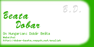 beata dobar business card