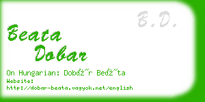 beata dobar business card